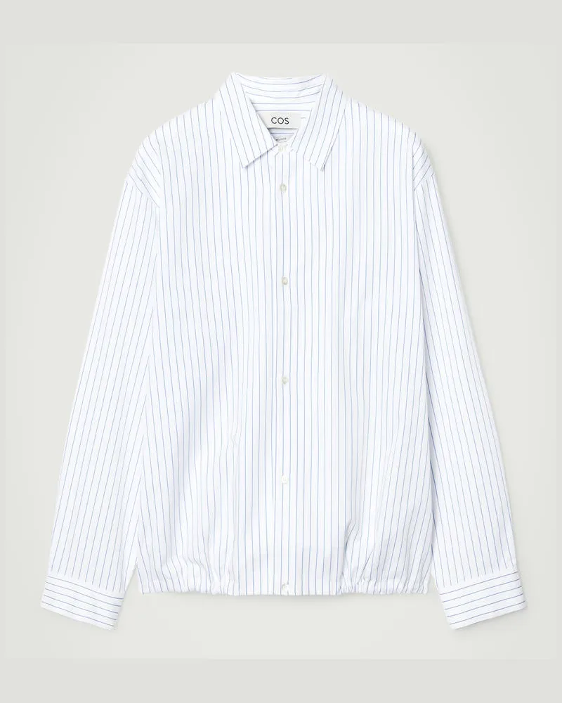 COS Lockeres Baumwollhemd Mit Kordelzug Weiß