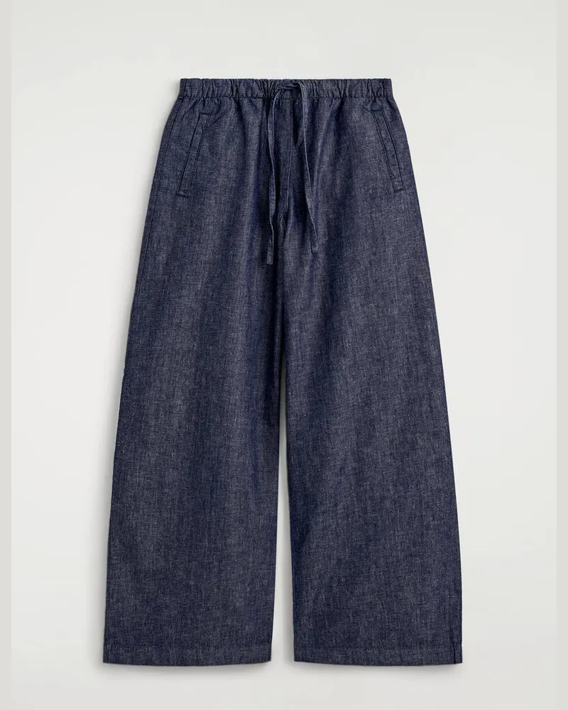COS Hose Aus Denim Mit Weitem Bein Und Kordelzugbund Blau