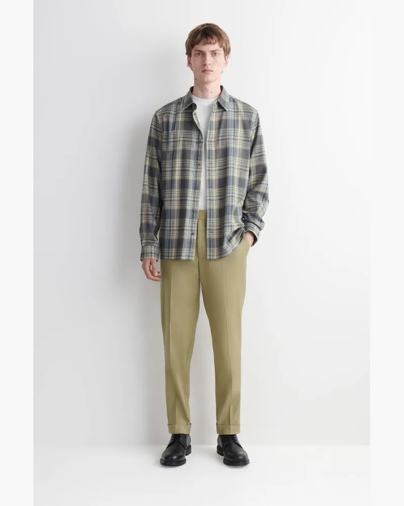 COS Hose Aus Leinen-Baumwoll-Mix Mit Geradem Bein Beige