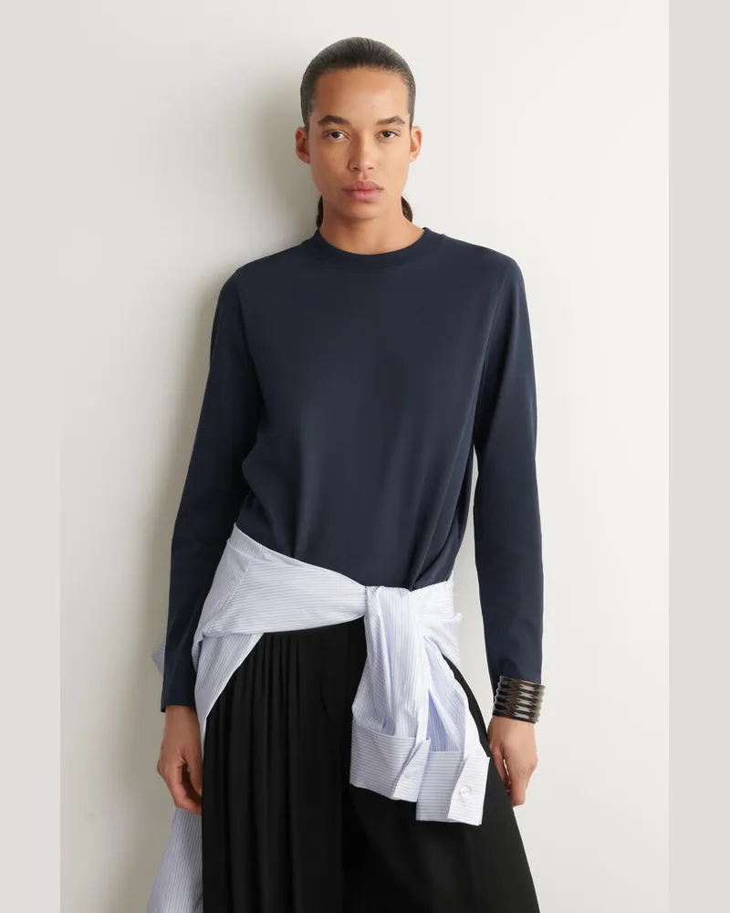 COS Elegantes Langarmshirt Blau