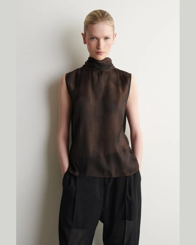 COS Bluse Mit Jacquard-Motiv Und Schaldetail Braun