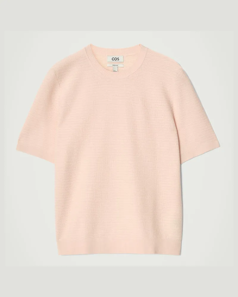 COS Strukturiertes T-Shirt Aus Baumwolle Orange