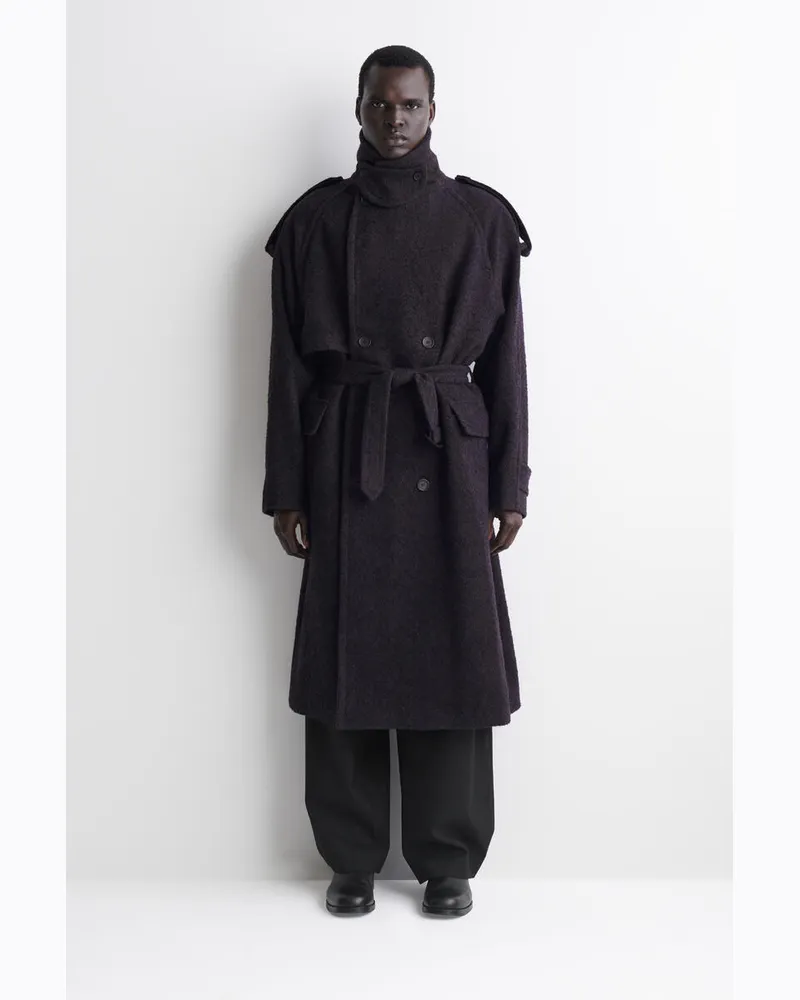 COS Double-Faced Wool-Blend Herringbone Coat Braun