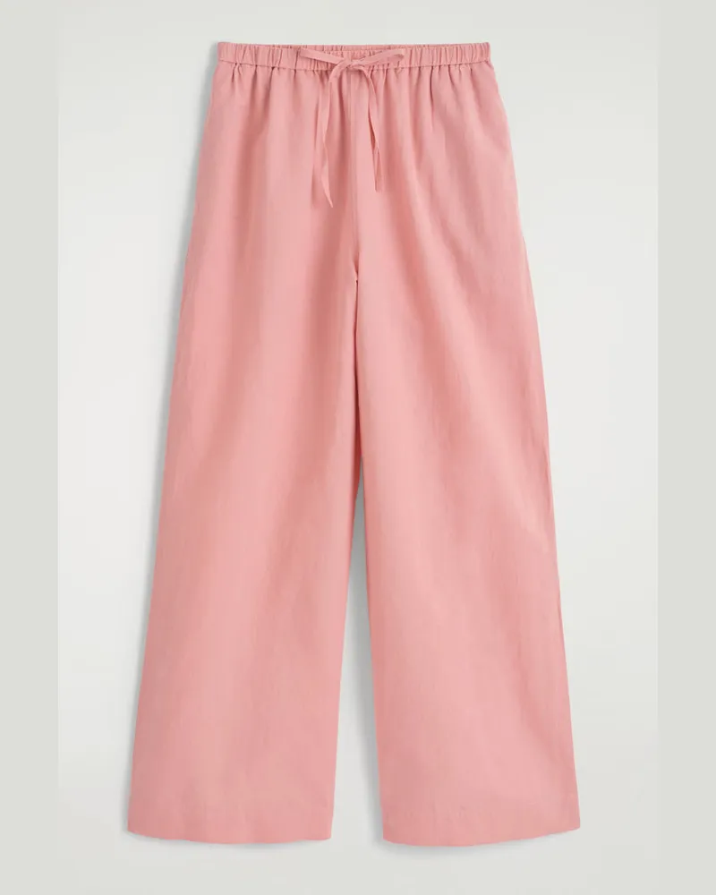 COS Hose Aus Leinen Mit Weitem Bein Und Kordelzugbund Rosa