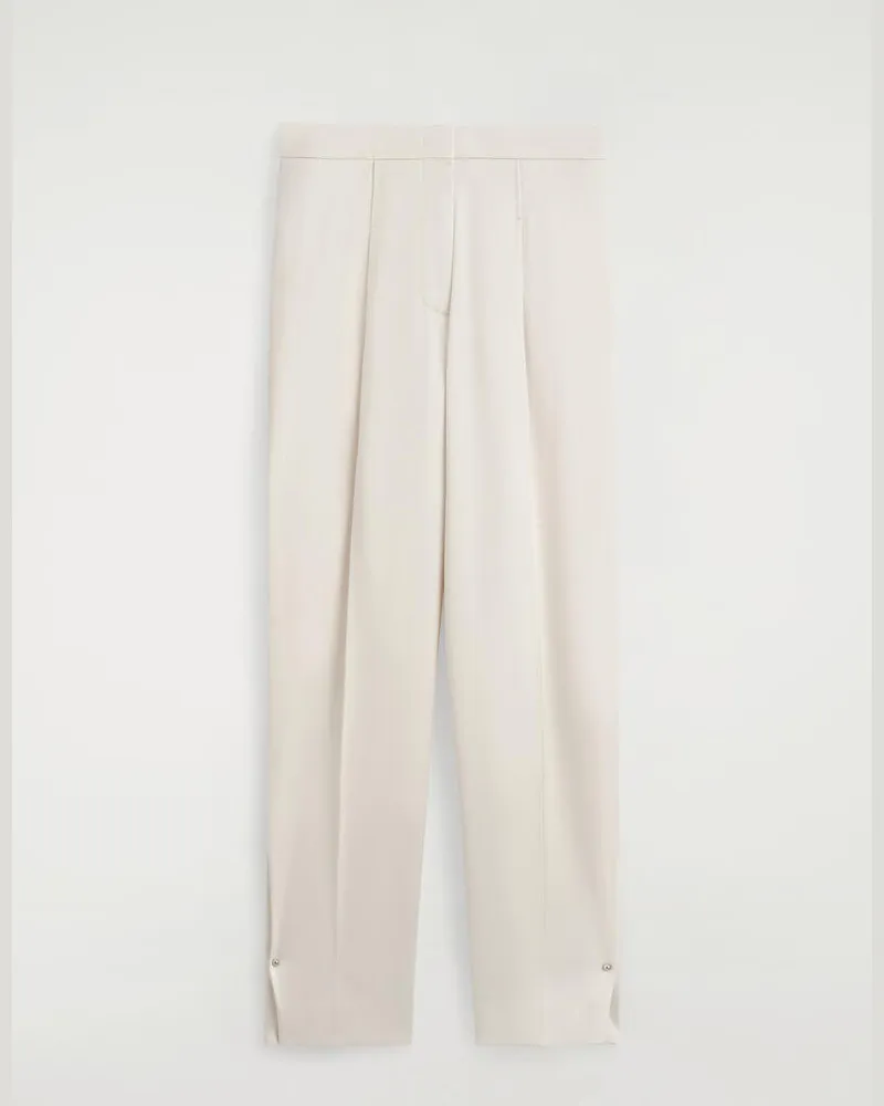 COS Elegante Hose Aus Mattem Satin Mit Barrel-Bein Weiß