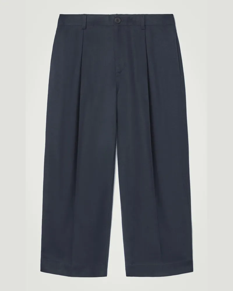 COS Verkürzte Hose Mit Barrel-Bein Blau