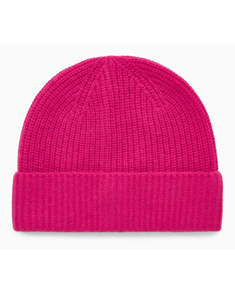 Cos Gerippte Beanie Aus Woll-Kaschmir-Mix Rosa