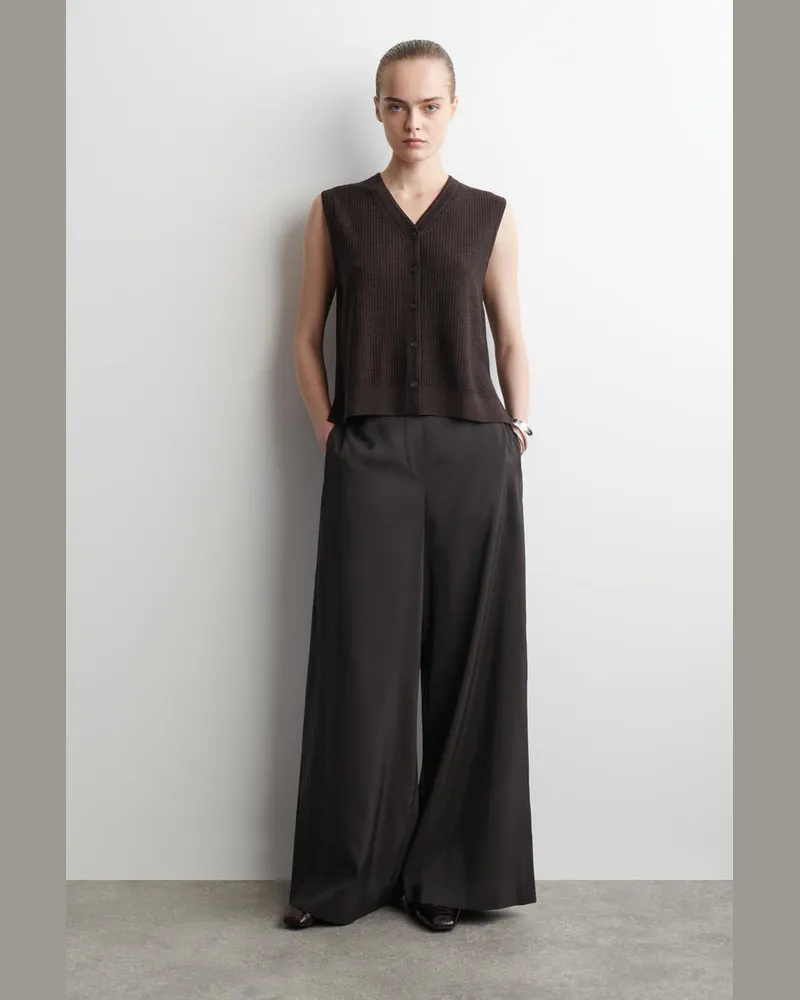 COS Hose Mit Weitem Bein Und Elastischem Bund Braun
