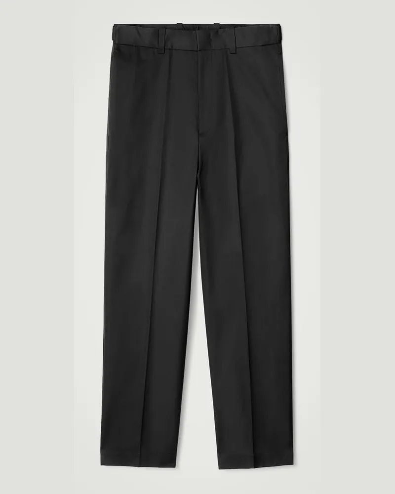 COS Lockere Baumwollhose Mit Geradem Bein Schwarz