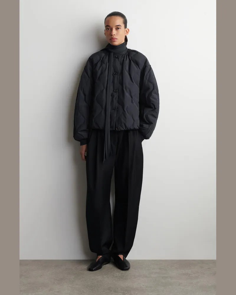 COS Gesteppte Daunenjacke Mit Raffungen Blau