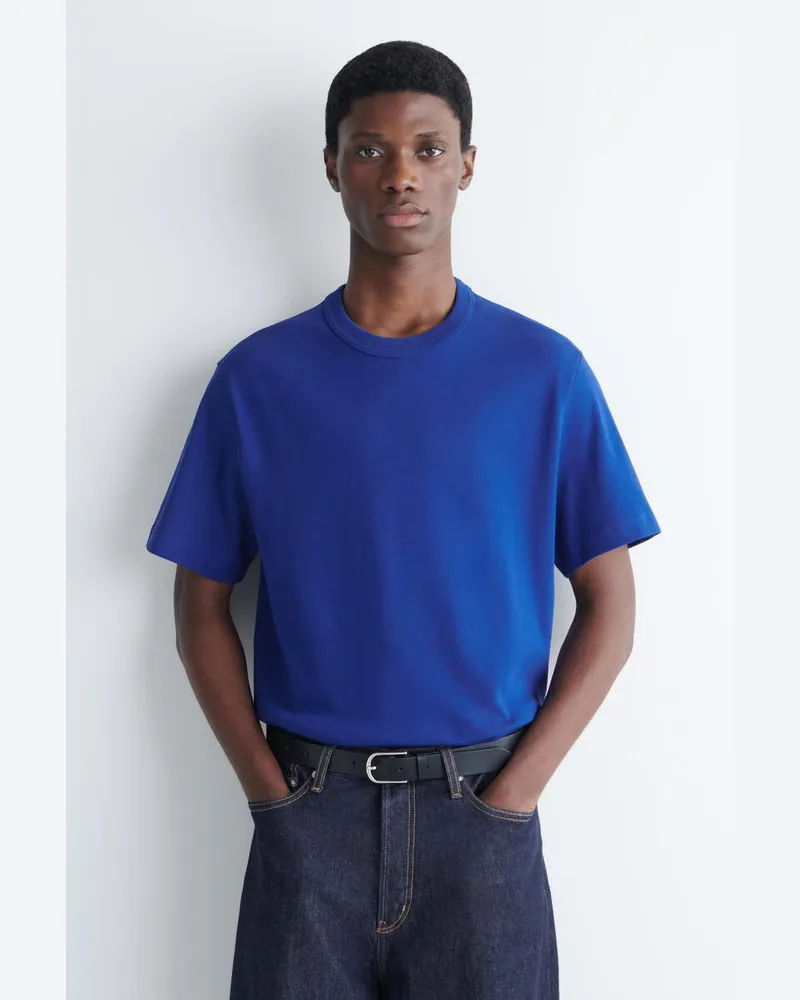 COS T-Shirt Aus Baumwolle Mit Rundhalsausschnitt Blau