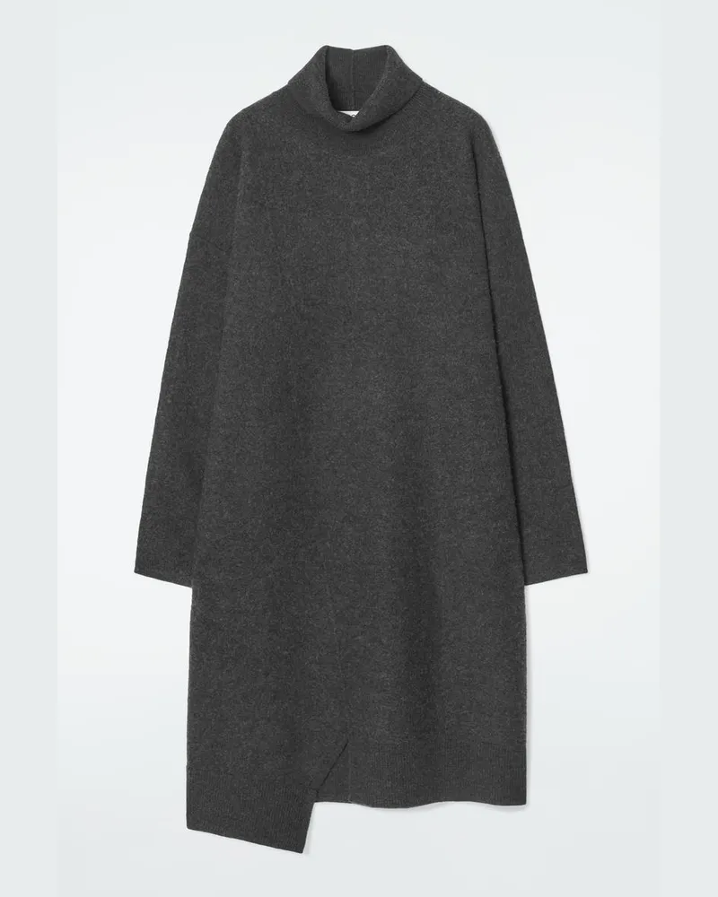 COS Asymmetrisches Kleid Aus Merinowolle Grau