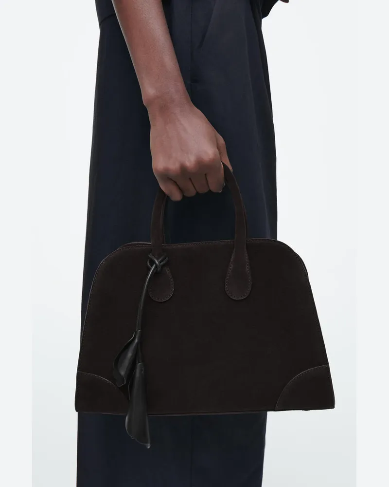 COS Floraler Taschenanhänger Aus Leder Schwarz