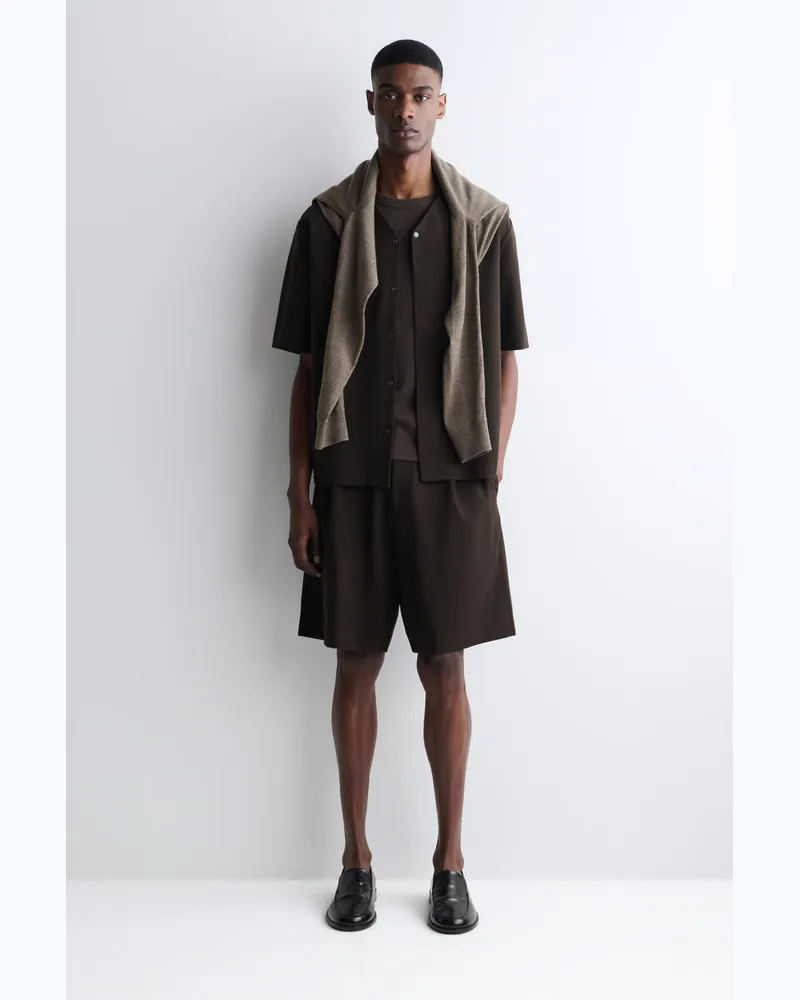 COS Shorts Aus Milano-Jersey Braun