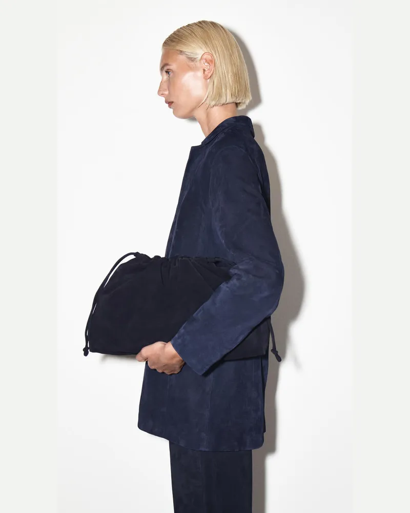 COS Cavatelli Clutch - Veloursleder Blau