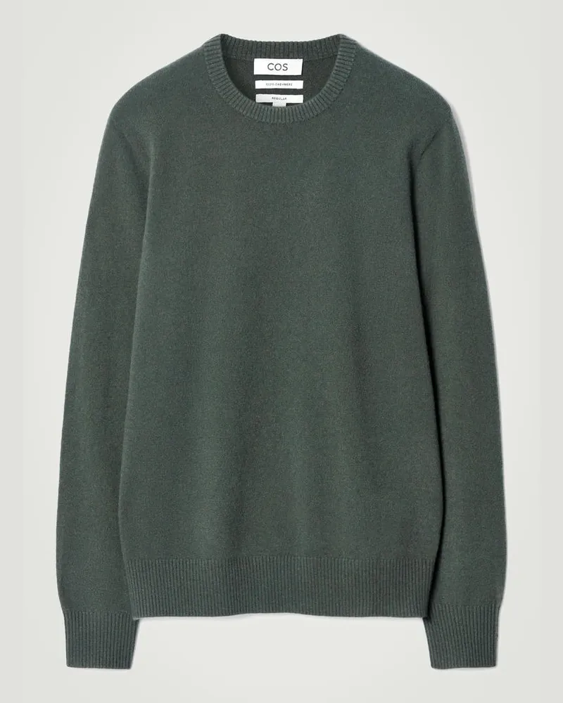 COS Nahtloser Kaschmirpullover Mit Rundhalsausschnitt Grün