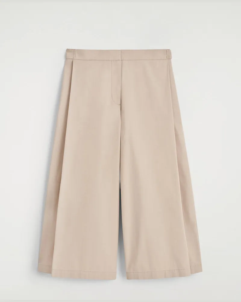 COS Verkürzte Hose Aus Baumwolle Mit Weitem Bein Beige