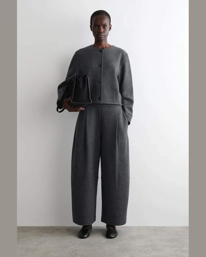 COS Hose Aus Kochwolle Mit Barrel-Bein Grau