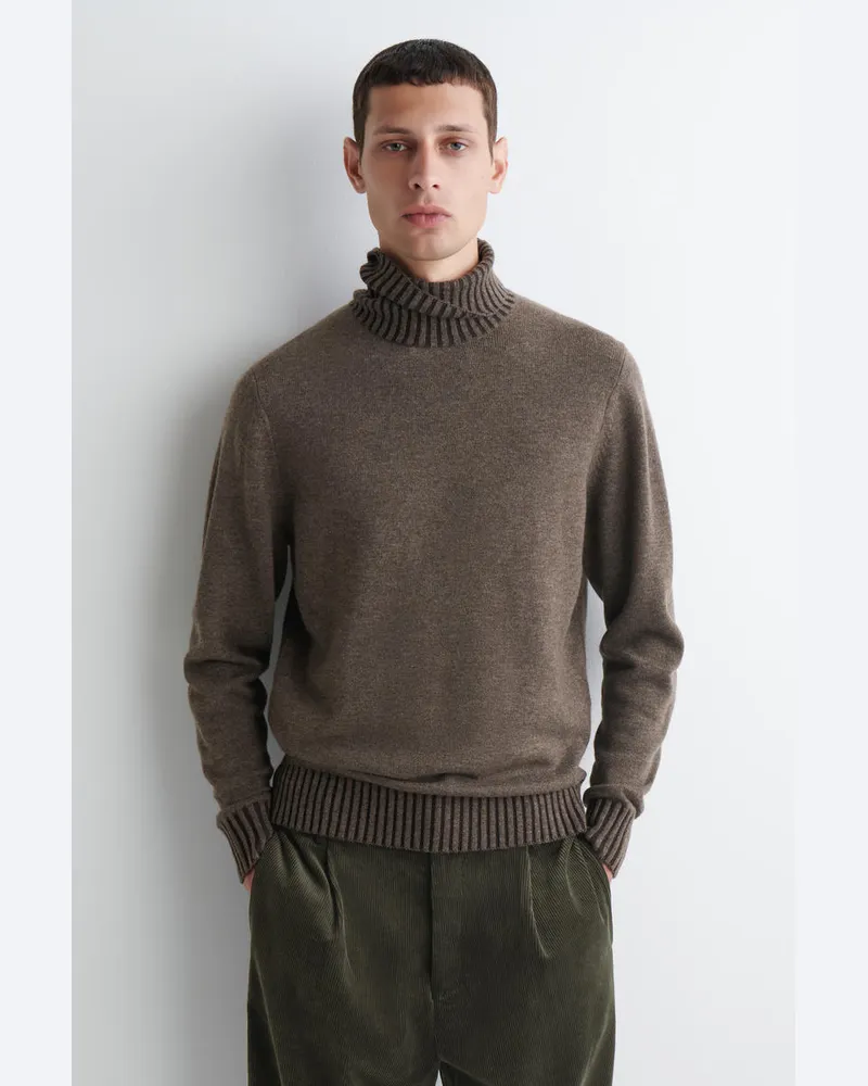 COS Rollkragenpullover Aus Merino-Kaschmir-Mix Braun