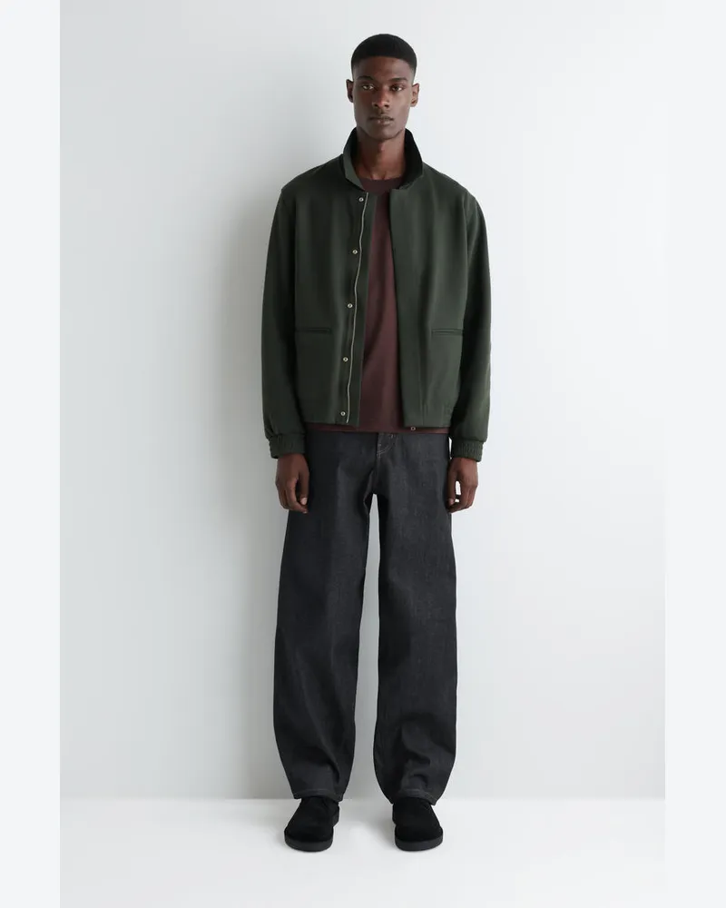 COS Harrington-Jacke Aus Jersey Grün