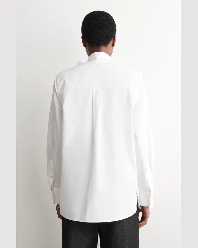 COS Bluse Aus Baumwolle Mit Schleifendetail Weiß