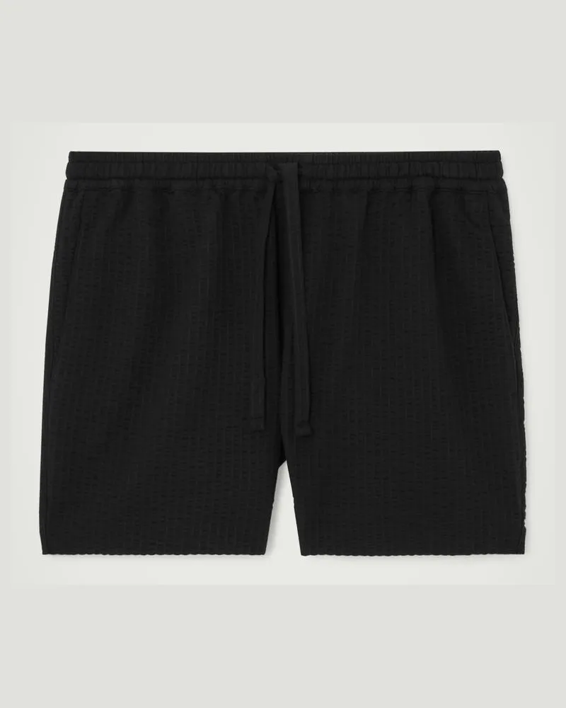 COS Shorts Aus Seersucker Mit Elastischem Bund Schwarz