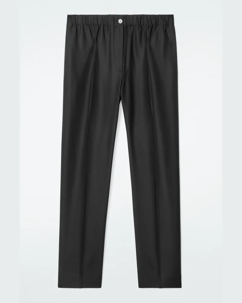 COS Hose Mit Geradem Bein Und Elastischem Bund Schwarz