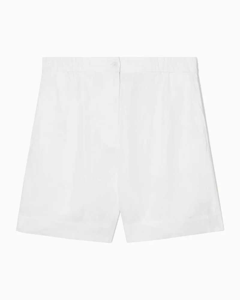 COS Leinenshorts Mit Elastischem Bund Weiß