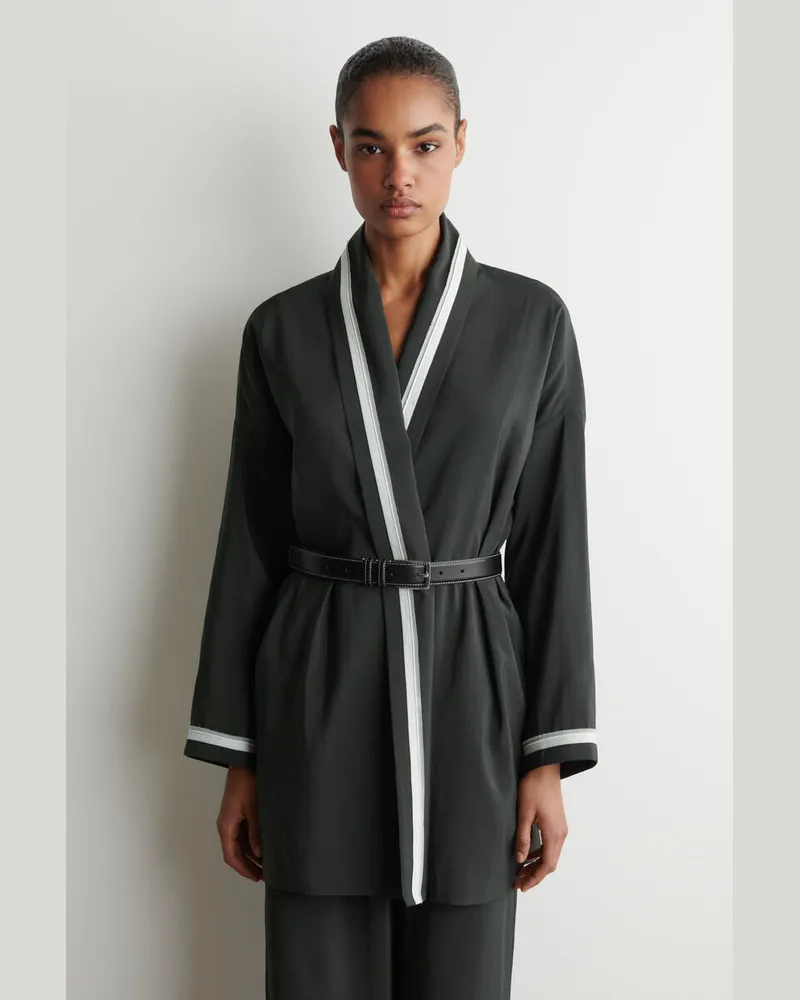 COS Bluse Mit Kontrastierenden Paspeln Braun