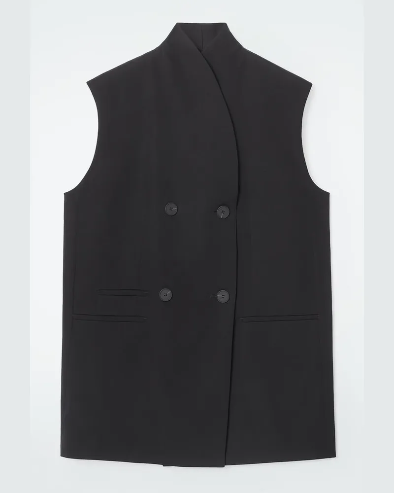 COS Der Lange Ärmellose Blazer Schwarz