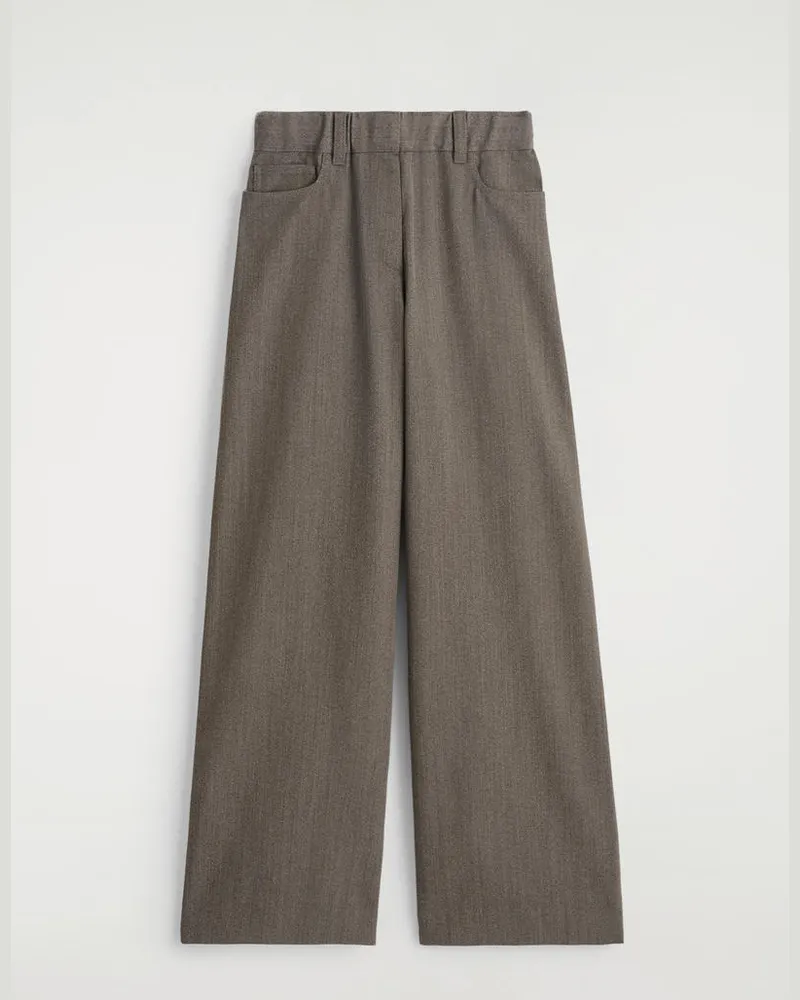 COS Hose Aus Woll-Mix Mit Weitem Bein Braun