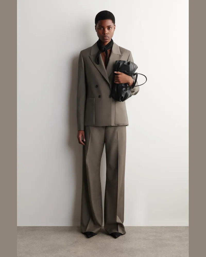 COS Dreieckstuch Mit Lochstrickmuster Schwarz