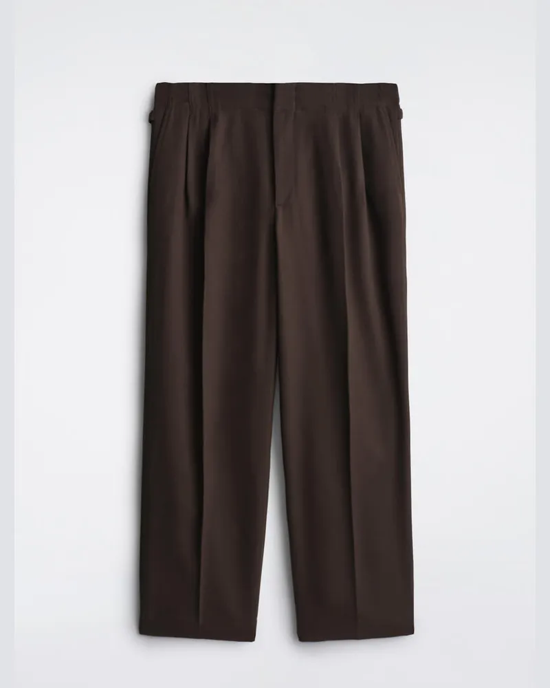 COS Hose Aus Woll-Mix Mit Geradem Bein Und Falten Braun