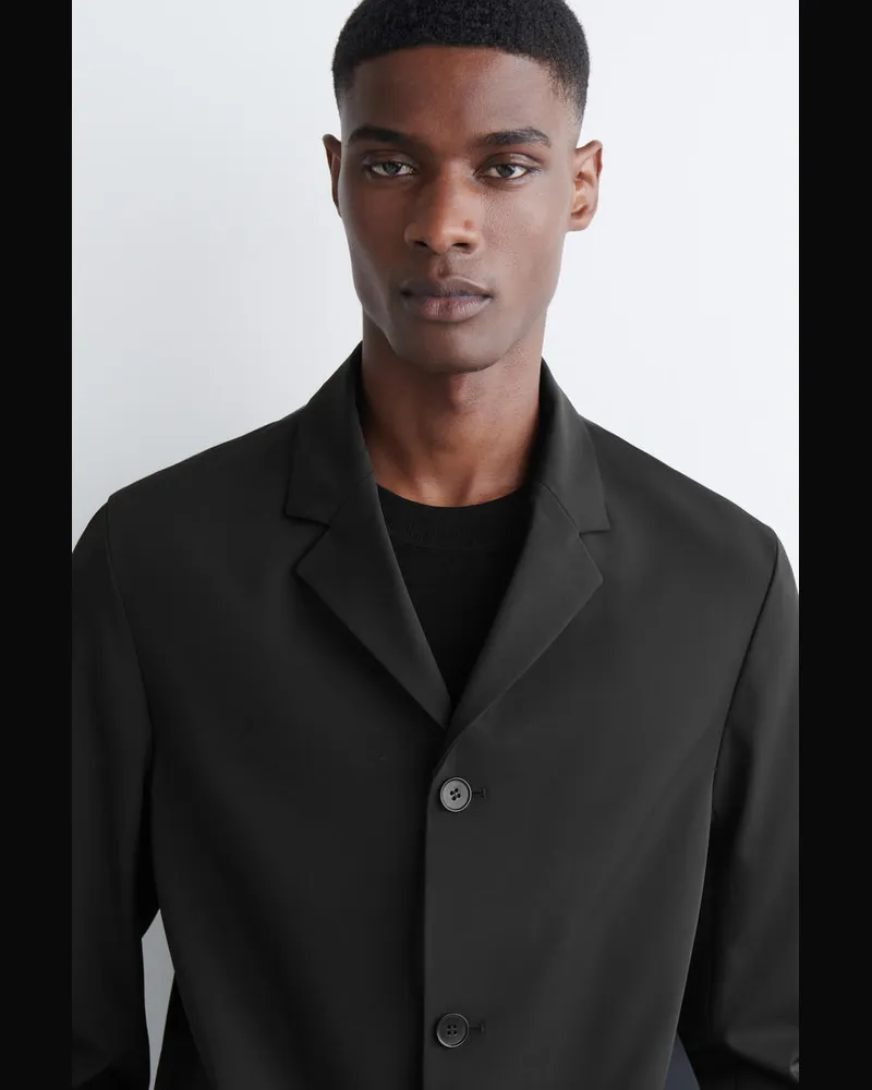 COS Unstrukturierter Blazer Aus Technischem Twill Schwarz