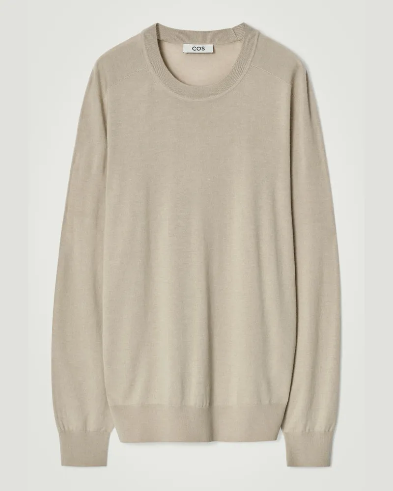 COS Kaschmirpullover Mit Rundhalsausschnitt Beige