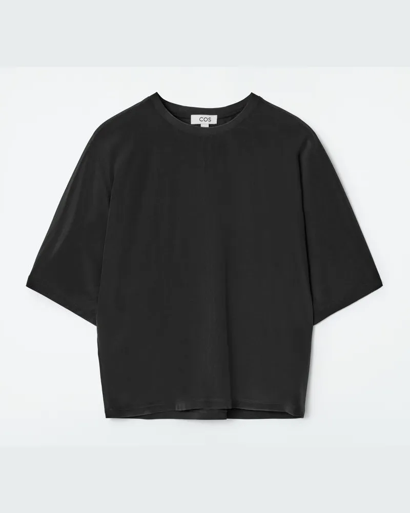 COS T-Shirt Aus Seide Mit Fledermausärmeln Schwarz