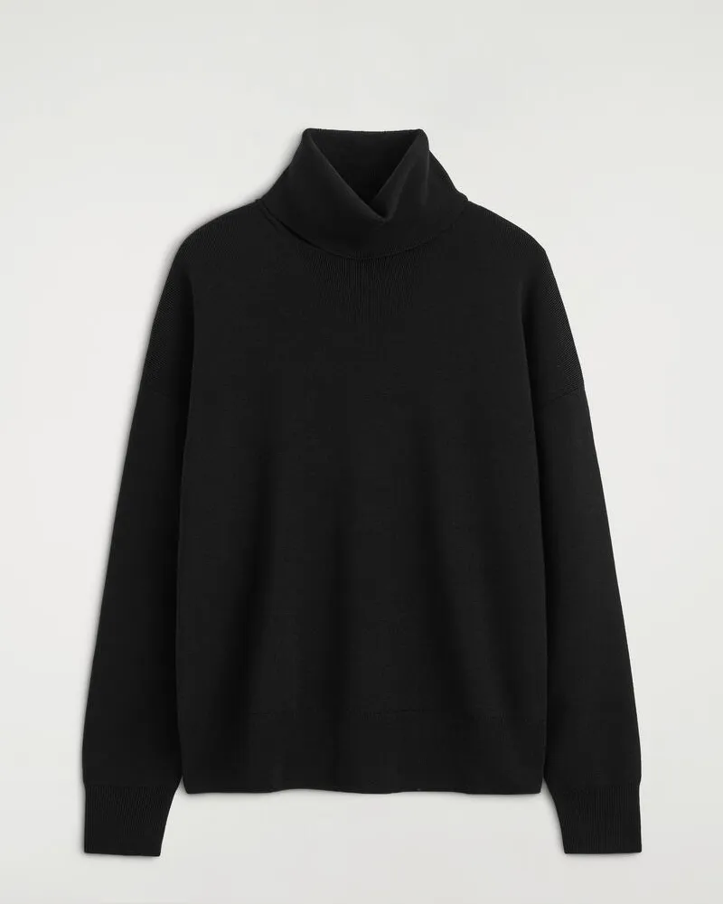 COS Rollkragenpullover Aus Merinowolle Schwarz