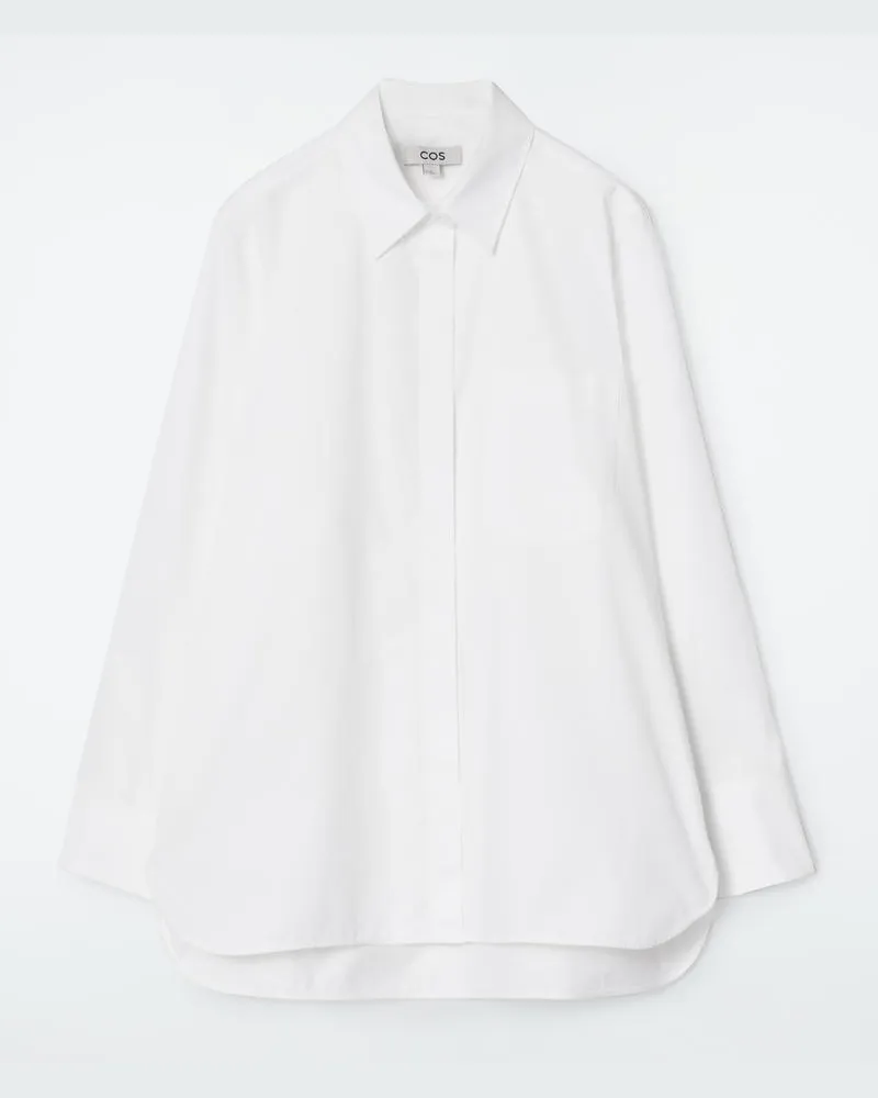 COS Lockeres Hemd Mit Offenen Ärmeln Weiß