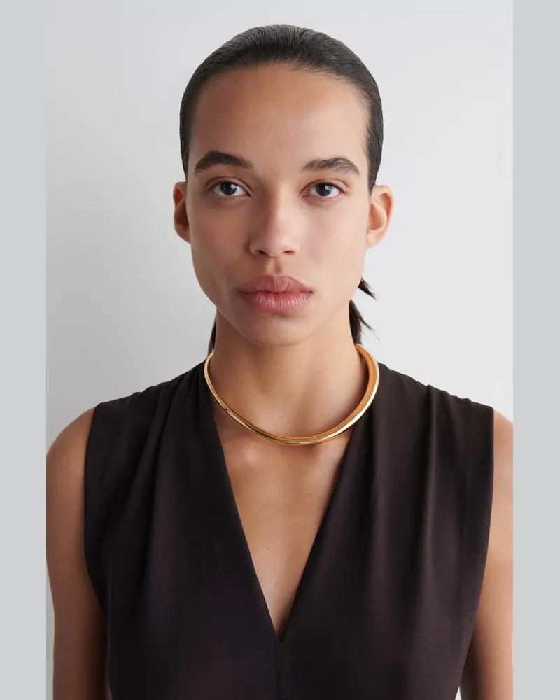 COS Abgerundeter Halsreif Bronze