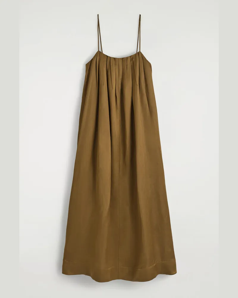 COS Fliessendes Maxikleid Mit Falten Beige