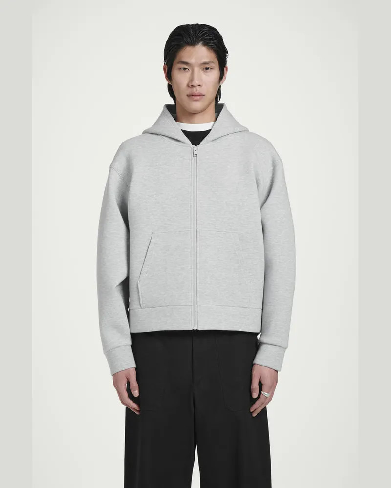 COS Oversized-Kapuzenjacke Aus Scuba-Jersey Grau
