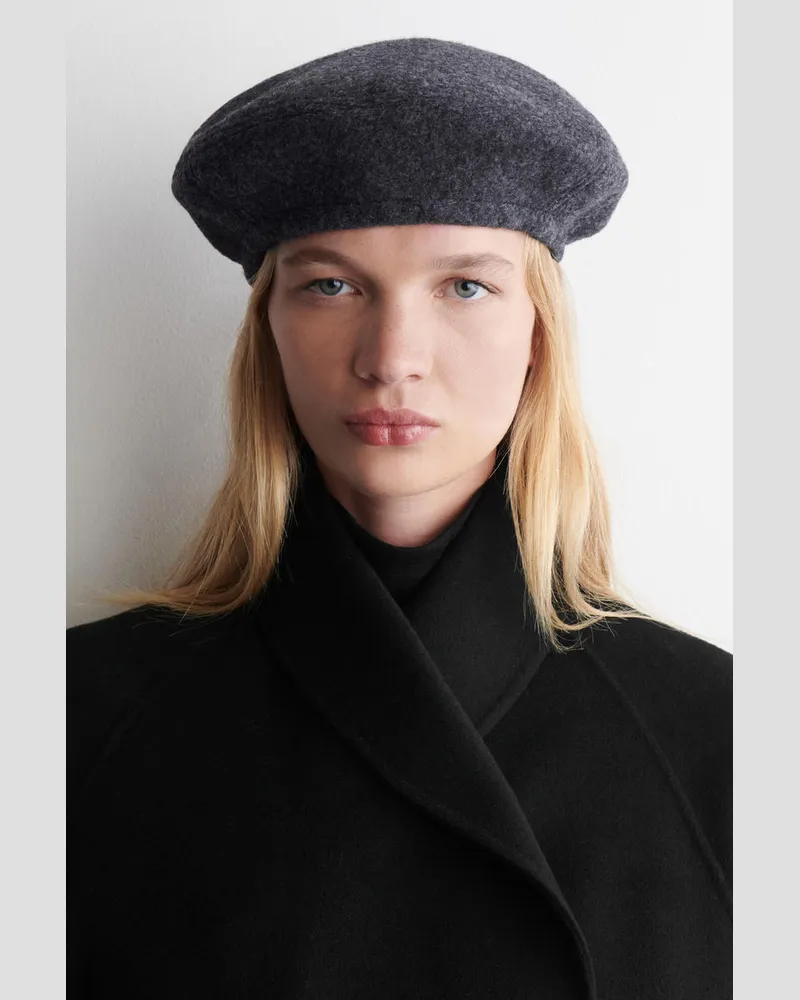 COS Barett Aus Woll-Mix Grau