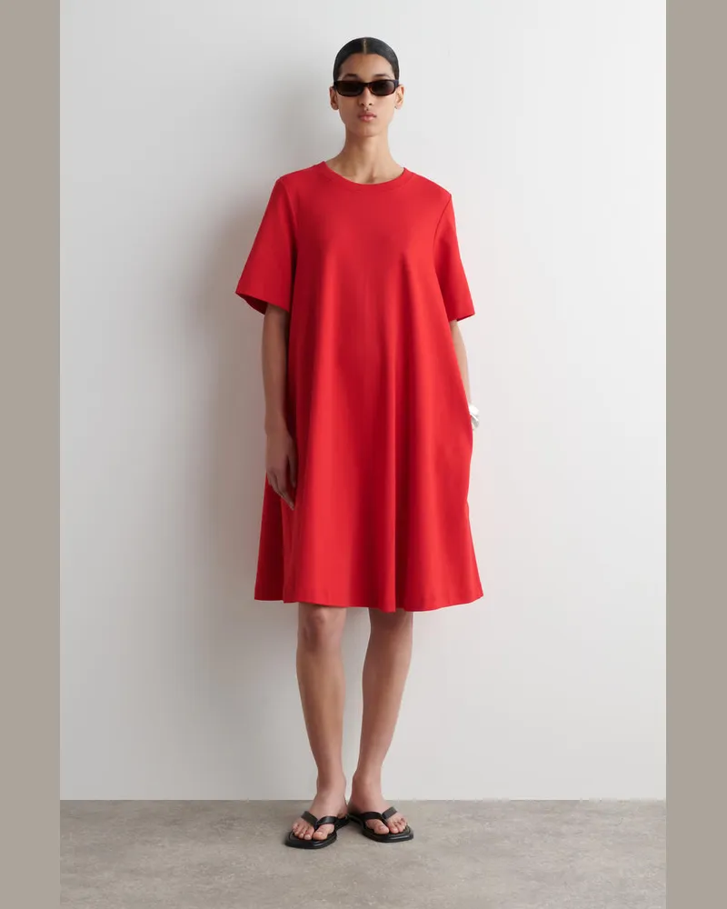 COS Kurzes T-Shirt-Kleid In A-Linie Rot