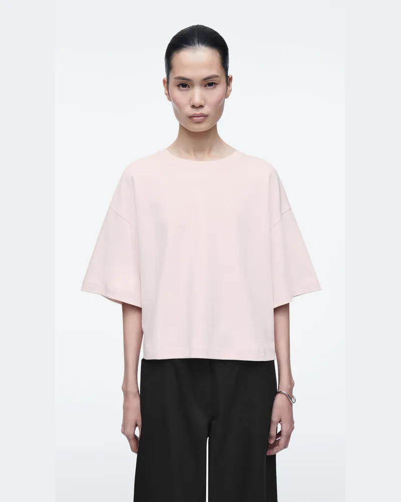COS Kastenförmiges Oversized-T-Shirt Rosa