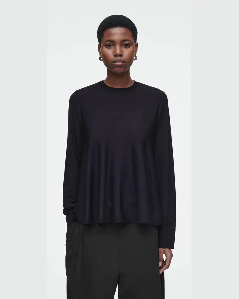 COS Trapezförmiger Pullover Aus Merinowolle Blau