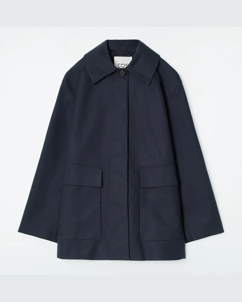COS Car Coat Aus Baumwolle Mit Kragen Blau