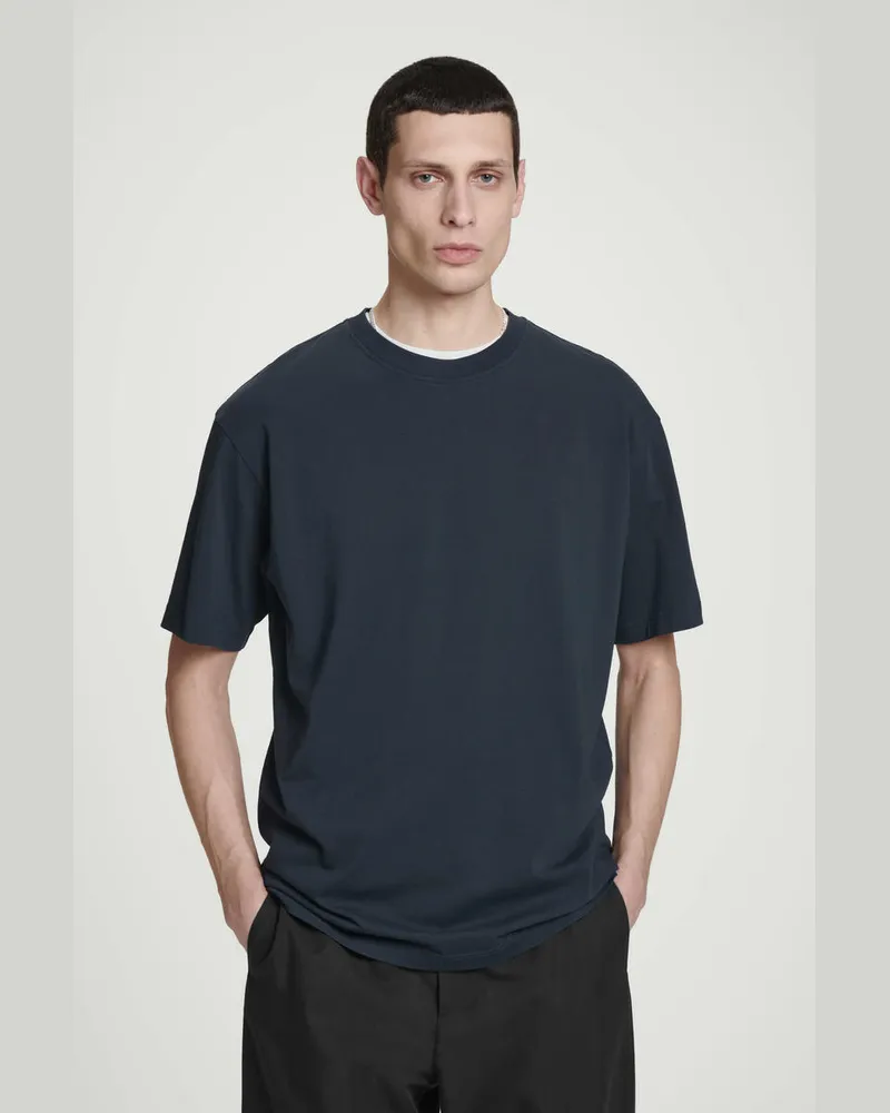 COS Oversized-T-Shirt Aus Baumwolle Blau