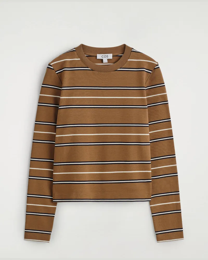 COS Schlichtes Langarmshirt Mit Normaler Passform Braun