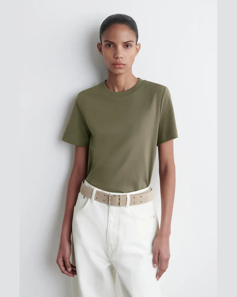 COS Schlichtes T-Shirt Mit Normaler Passform Grün