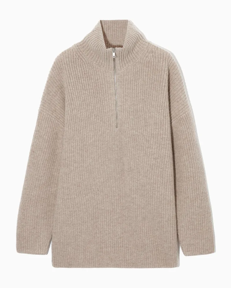 COS Oversized-Pullover Aus Kaschmir-Mix Beige